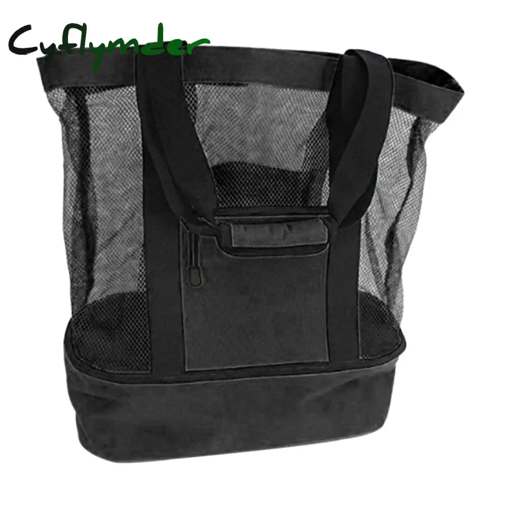Thermal Insulation Beach Lunch Bag Net Women Handbag Double Layers Food Portable Large Capacity
