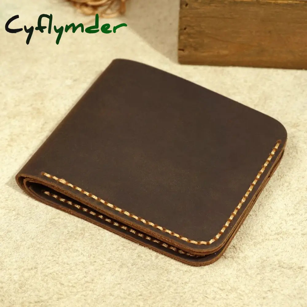 Top Genuine Leather Men’s Wallet Retro Handmade For Men Durable Real Portfel Male Cartera Hombre