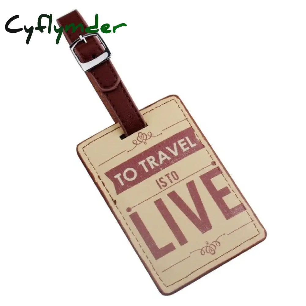 Travel Accessories Cute Letters Luggage Tag Women Men Portable Pu Leather Label Suitcase Id Address