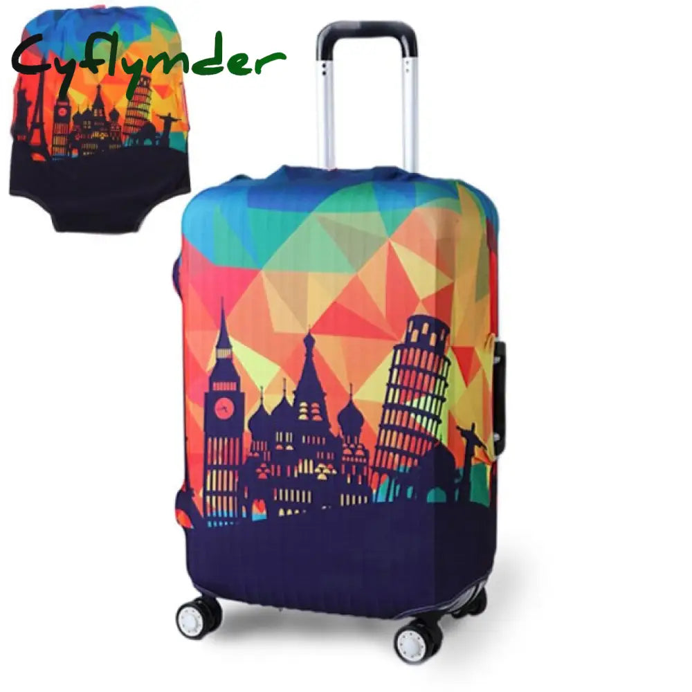 Tripnuo Thicker Blue City Luggage Cover Suitcase Protective For Trunk Case Apply To