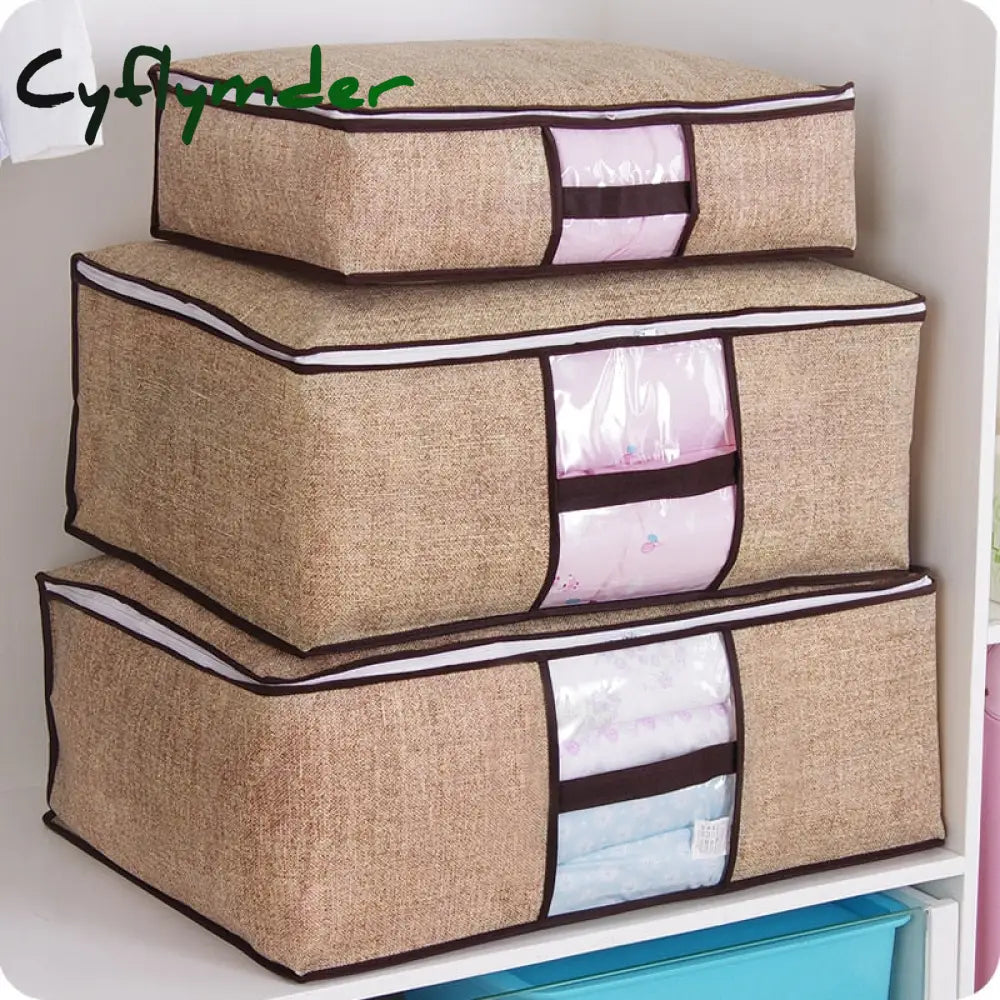 Under Bed Storage Quilt Blanket Clothing Clothes Foldable Bag Box Bedding Underbed Dorm Room