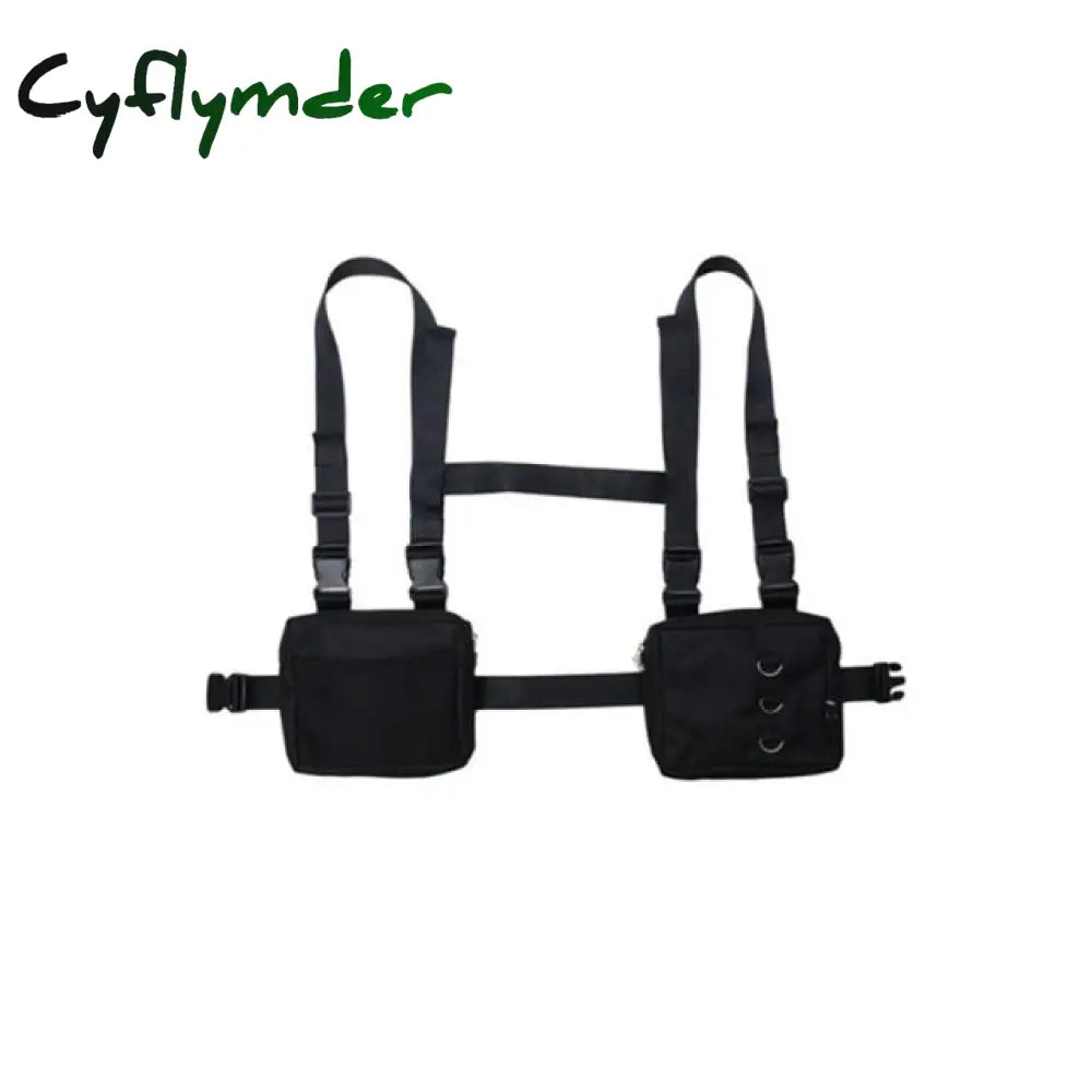Unisex Chest Rig Bag Tactical Streetwear Functional Tooling Hip Hop Vest Bags Two Pockets Woman