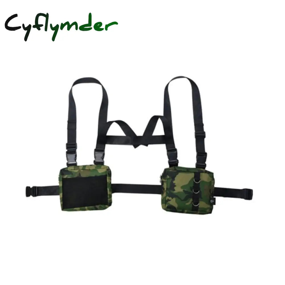 Unisex Chest Rig Bag Tactical Streetwear Functional Tooling Hip Hop Vest Bags Two Pockets Woman