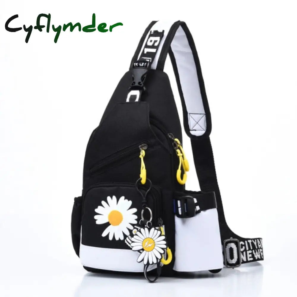 Unisex Women Fashion Chest Bag Female Cartoon Shoulder Travel Sports Crossbody Ladies Floral Waist