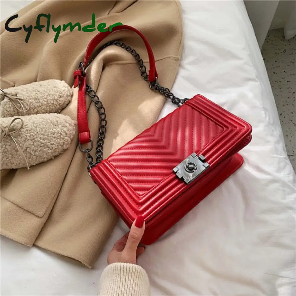 V Letter Designer Luxury Handbags Brand Women Bags Fashion Chain Shoulder Crossbody Bag For Sac A