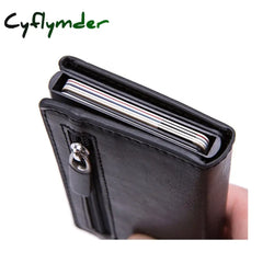 Vintage Antitheft Men Credit Card Holder Blocking Rfid Wallet Leather Unisex Security Information