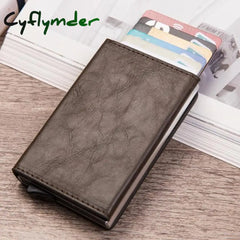 Vintage Antitheft Men Credit Card Holder Blocking Rfid Wallet Leather Unisex Security Information