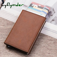 Vintage Antitheft Men Credit Card Holder Blocking Rfid Wallet Leather Unisex Security Information