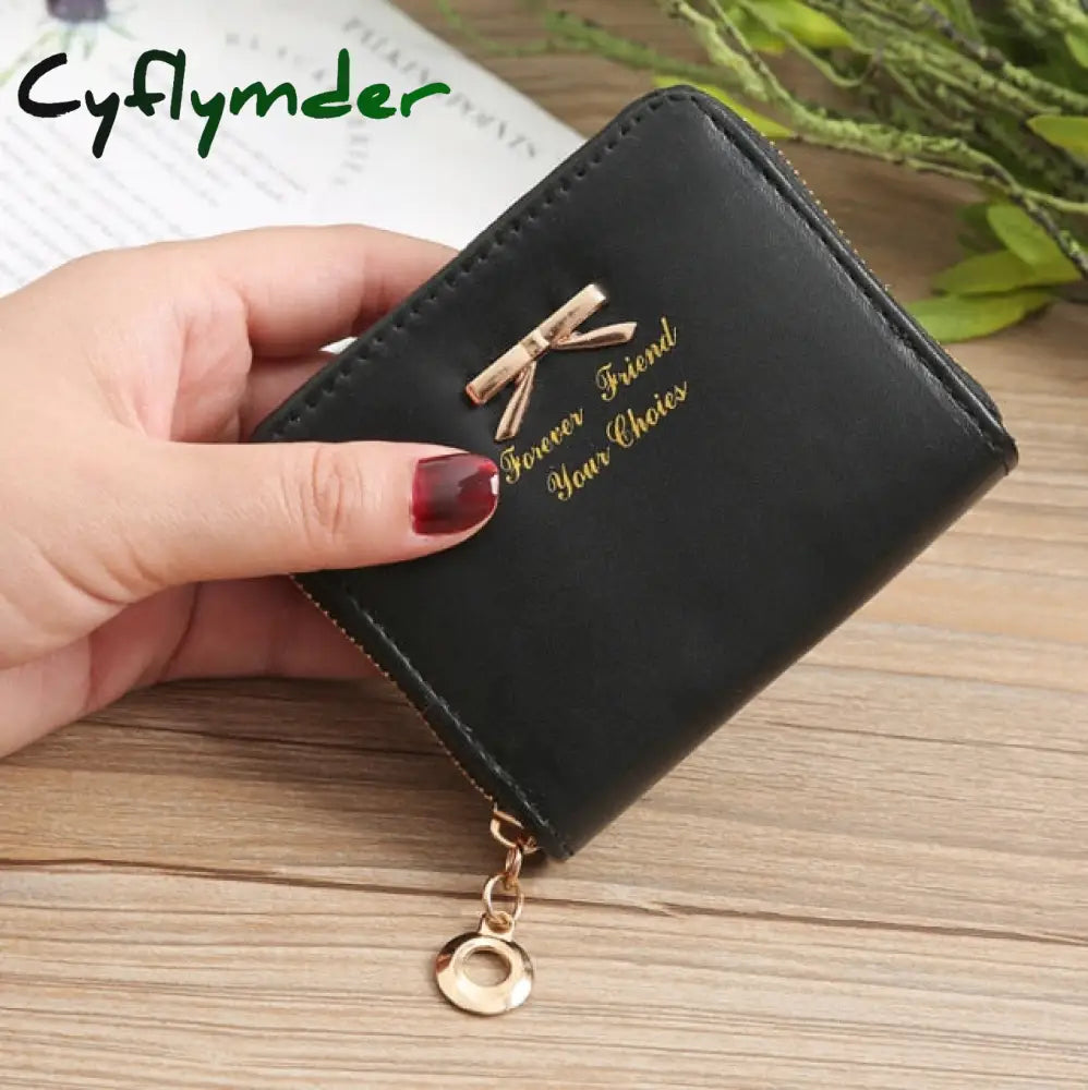 Wallet Female Short For Coins New Cute Candy Bow Women Small Leather Wallets Zipper Purses Girls