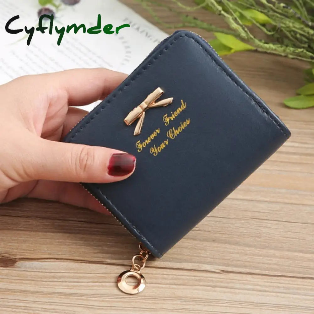 Wallet Female Short For Coins New Cute Candy Bow Women Small Leather Wallets Zipper Purses Girls