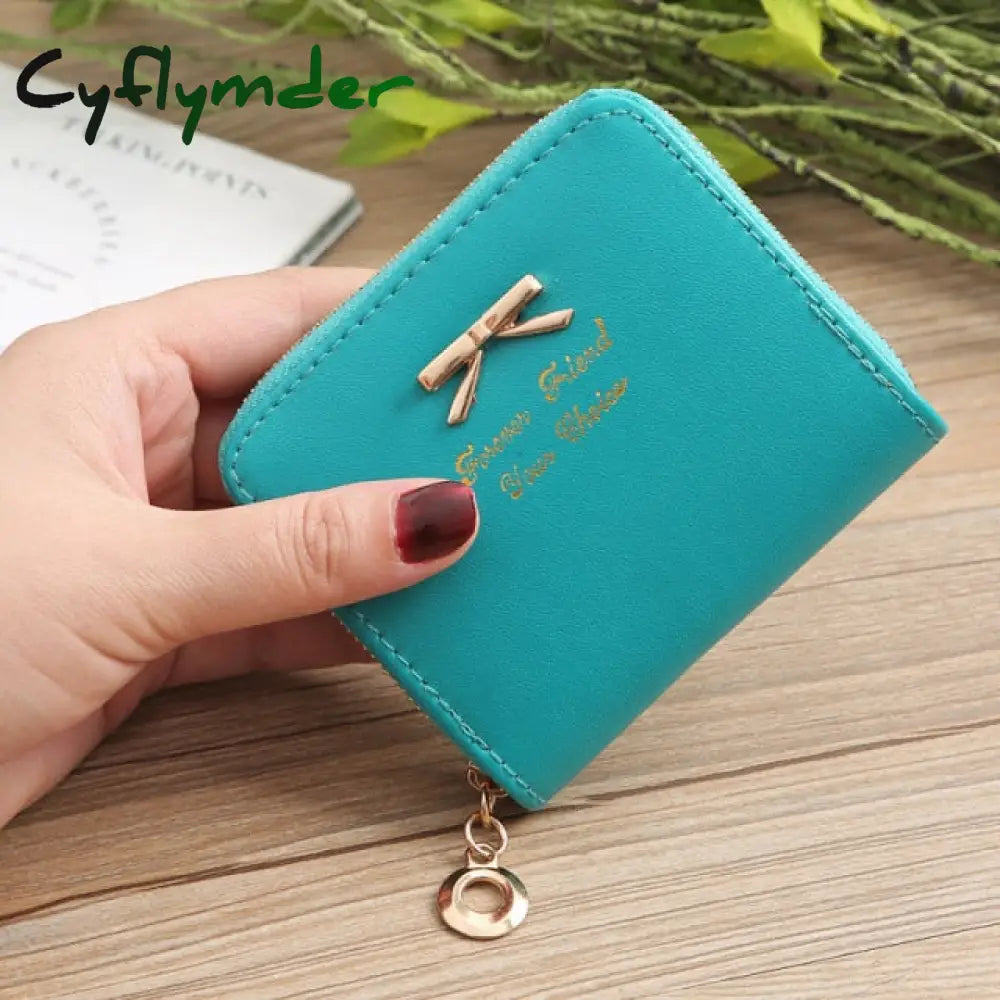 Wallet Female Short For Coins New Cute Candy Bow Women Small Leather Wallets Zipper Purses Girls