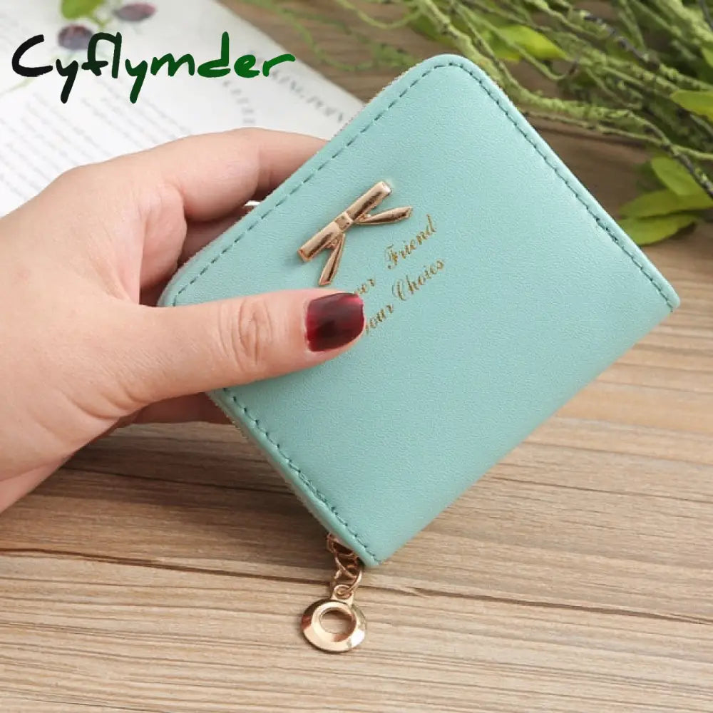 Wallet Female Short For Coins New Cute Candy Bow Women Small Leather Wallets Zipper Purses Girls