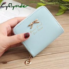 Wallet Female Short For Coins New Cute Candy Bow Women Small Leather Wallets Zipper Purses Girls