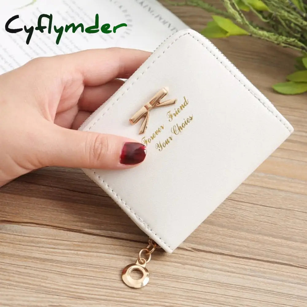 Wallet Female Short For Coins New Cute Candy Bow Women Small Leather Wallets Zipper Purses Girls