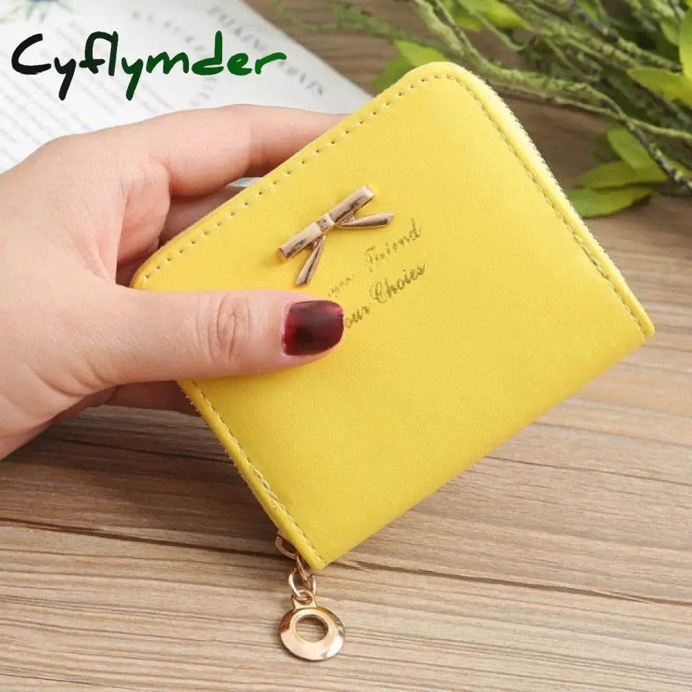 Wallet Female Short For Coins New Cute Candy Bow Women Small Leather Wallets Zipper Purses Girls