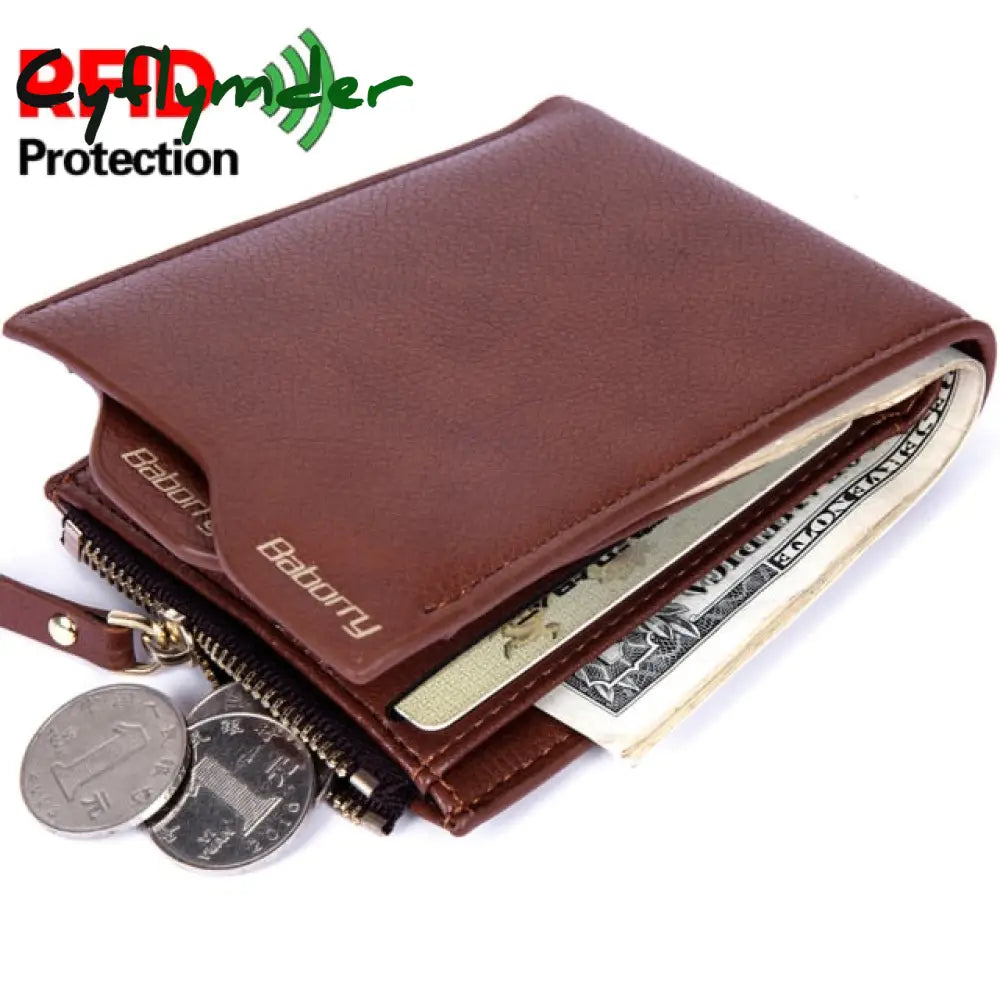 Wallet Rfid Theft Protect Coin Bag Zipper Purse Wallets For Men With Zippers Magic Luxury Men’s