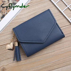 Wallets Women Coin Purse Ladies Pu Leather Tassel & Metal Ring Clutch Keychain Thin Key Bag Card