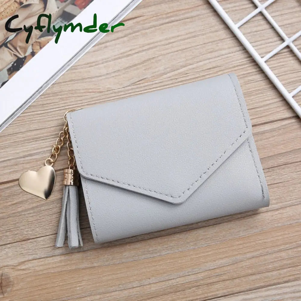 Wallets Women Coin Purse Ladies Pu Leather Tassel & Metal Ring Clutch Keychain Thin Key Bag Card