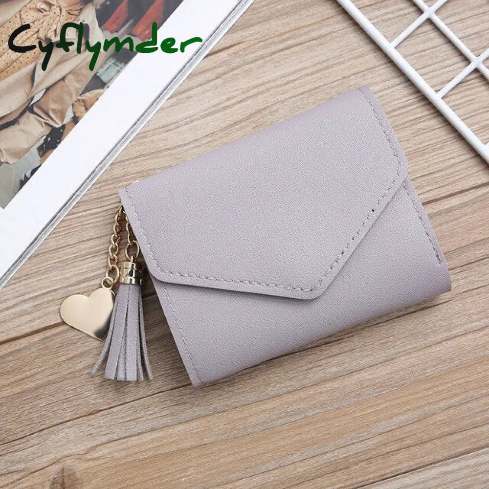 Wallets Women Coin Purse Ladies Pu Leather Tassel & Metal Ring Clutch Keychain Thin Key Bag Card