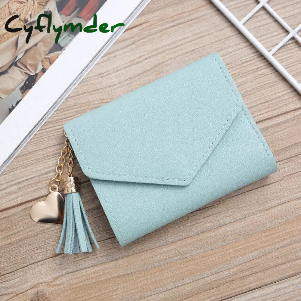 Wallets Women Coin Purse Ladies Pu Leather Tassel & Metal Ring Clutch Keychain Thin Key Bag Card