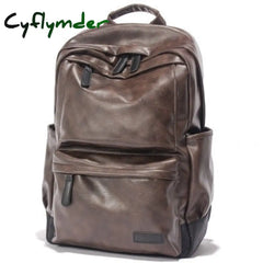 Waterproof 15.6 Inch Laptop Backpack Men Leather Backpacks For Teenager Travel Casual Daypacks