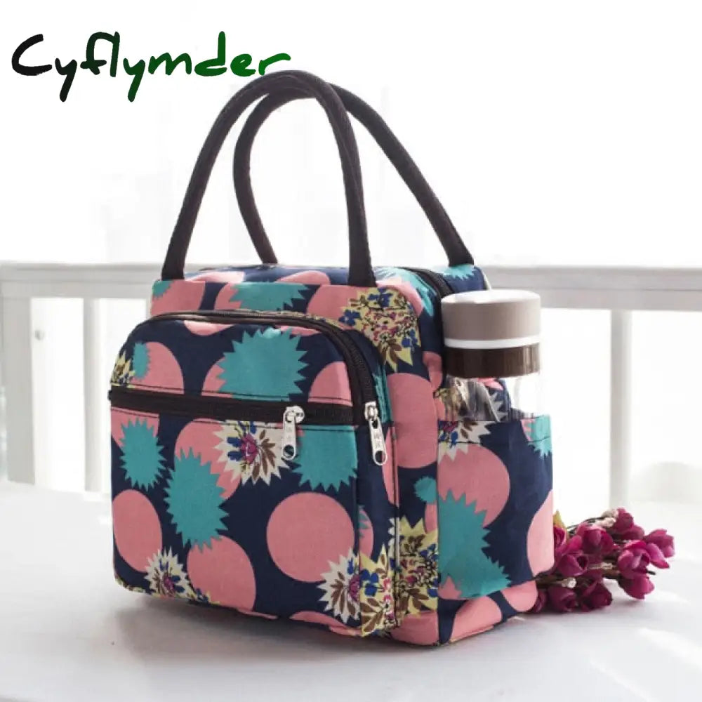 Waterproof Picnic Lunch Bag Portable Oxford Canvas Tote Bags Food Storage For Women Box Printing