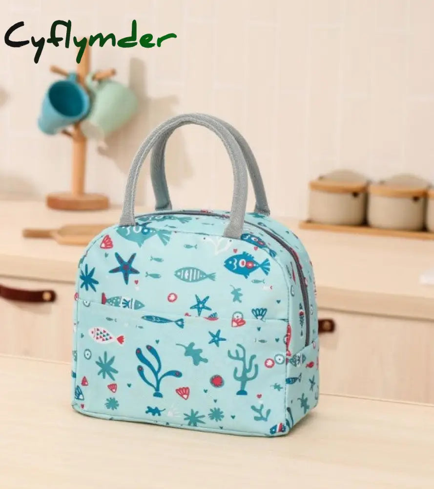 Waterproof Picnic Lunch Bag Portable Oxford Canvas Tote Bags Food Storage For Women Box Printing