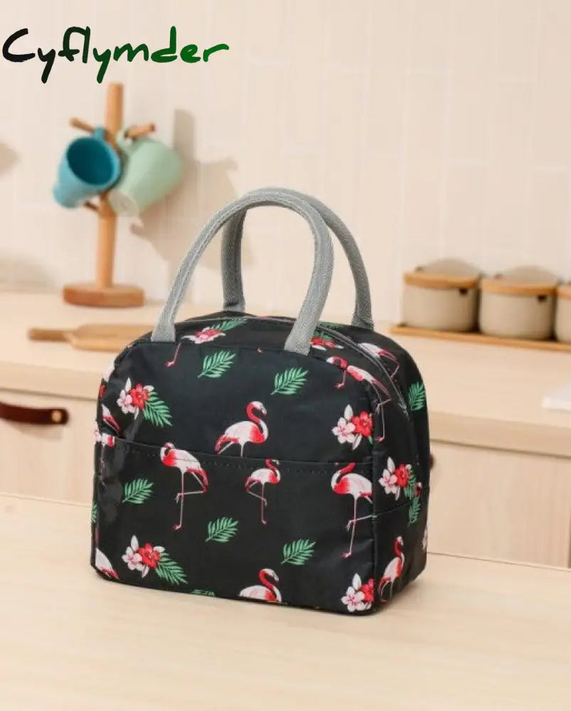 Waterproof Picnic Lunch Bag Portable Oxford Canvas Tote Bags Food Storage For Women Box Printing