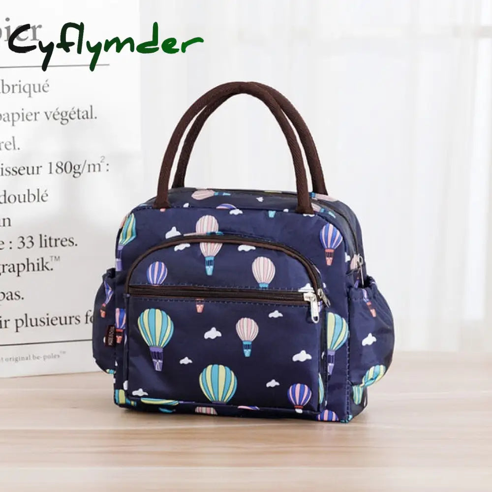 Waterproof Picnic Lunch Bag Portable Oxford Canvas Tote Bags Food Storage For Women Box Printing