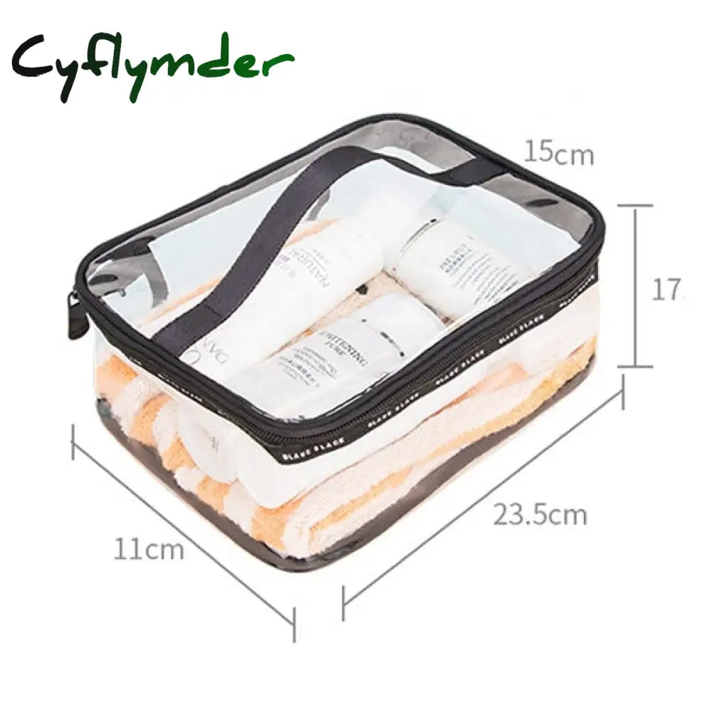 Waterproof Transparent Pvc Bath Cosmetic Bag Women Make Up Case Travel Zipper Makeup Beauty Wash