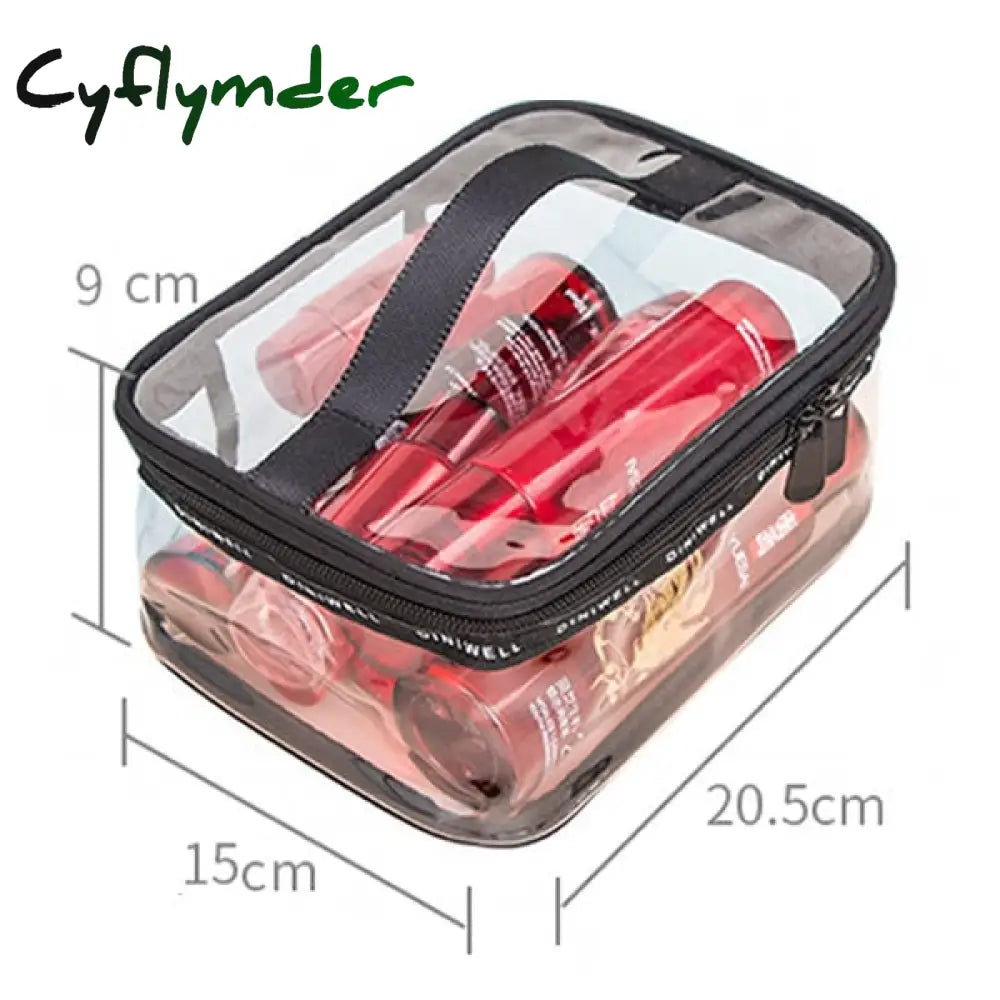 Waterproof Transparent Pvc Bath Cosmetic Bag Women Make Up Case Travel Zipper Makeup Beauty Wash