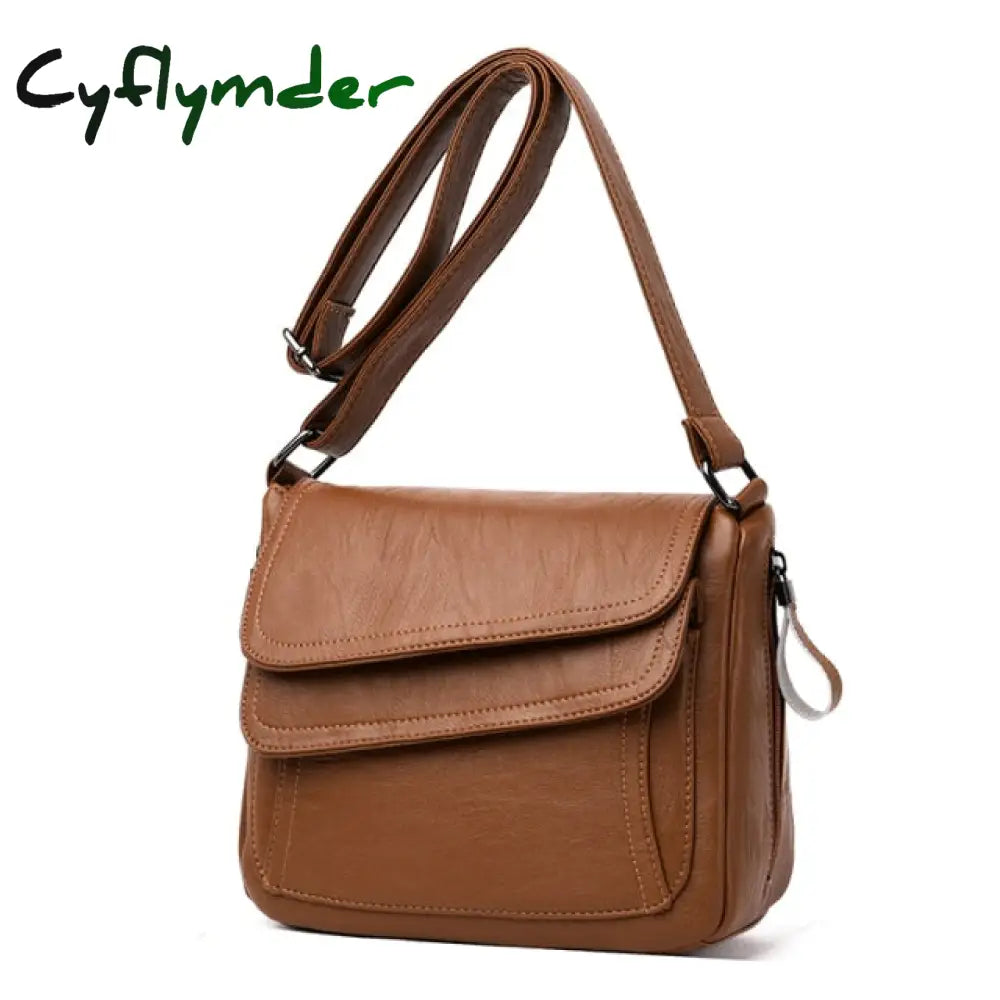 Winter White Handbag Soft Leather Luxury Handbags Women Bags Designer Female Shoulder Messenger Bag