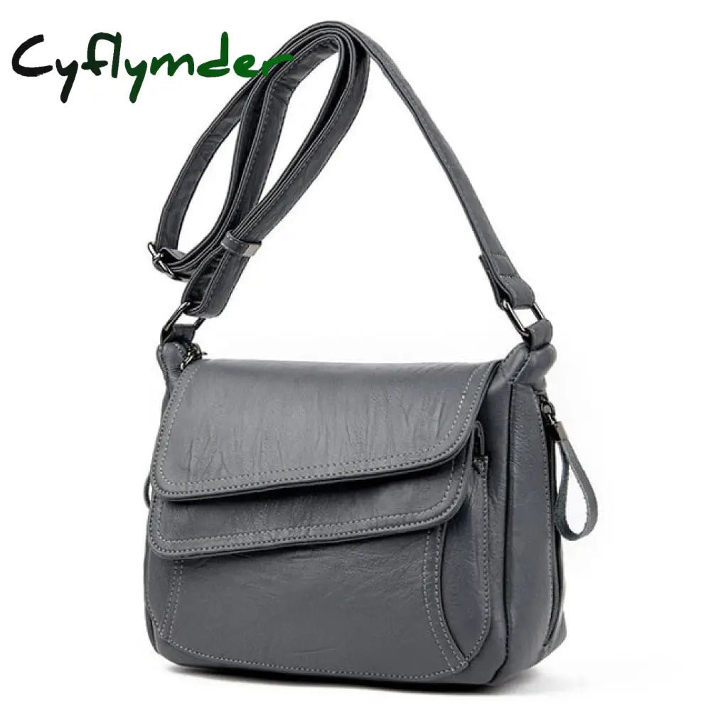 Winter White Handbag Soft Leather Luxury Handbags Women Bags Designer Female Shoulder Messenger Bag