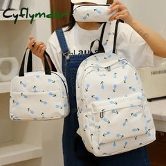 Women Backpack Korea School Bag For Student Teenage Girls Rucksack With Lunch Box Pencil Case