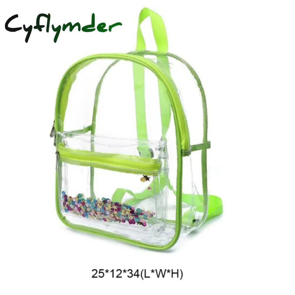 Women Backpack Transparent Waterproof Pvc Bag Girls Handbag College Students Travel Clear Cheap