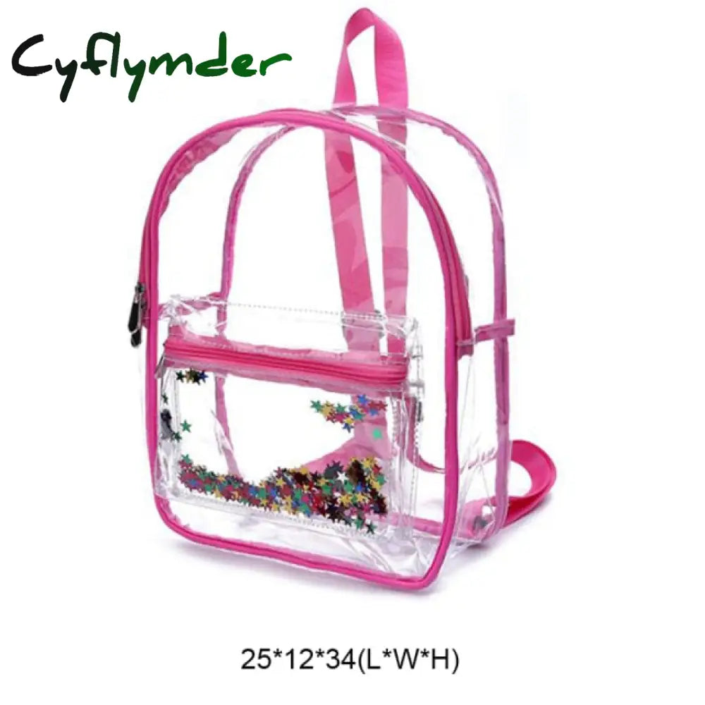 Women Backpack Transparent Waterproof Pvc Bag Girls Handbag College Students Travel Clear Cheap