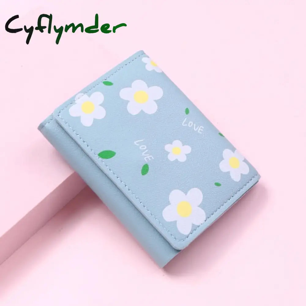 Women Cute Flower Wallet Small Hasp Girl Brand Designed Pu Leather Coin Purse Female Card Holder