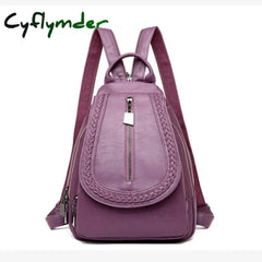 Women Leather Backpacks Zipper Female Chest Bag Sac A Dos Travel Back Pack Ladies Bagpack Mochilas