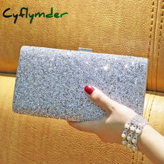 Women Luxury Gillter Evening Christmas Party Purse Box Bag Rhinestone Diamond Female Crystal Day