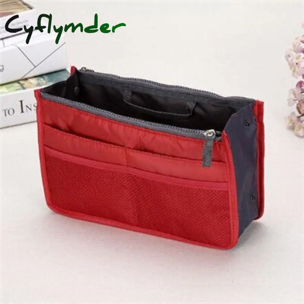 Women Makeup Bag Tote Cosmetic Large Nylon Travel Insert Organizer Handbag Purse Toiletries