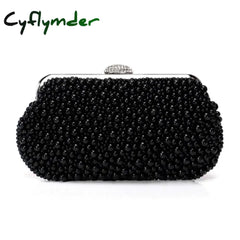 Women Messenger Beaded Women Vintage Evening Bags Imitation Pearl Shell Bag Shoulder Diamonds