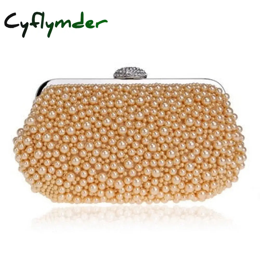 Women Messenger Beaded Women Vintage Evening Bags Imitation Pearl Shell Bag Shoulder Diamonds