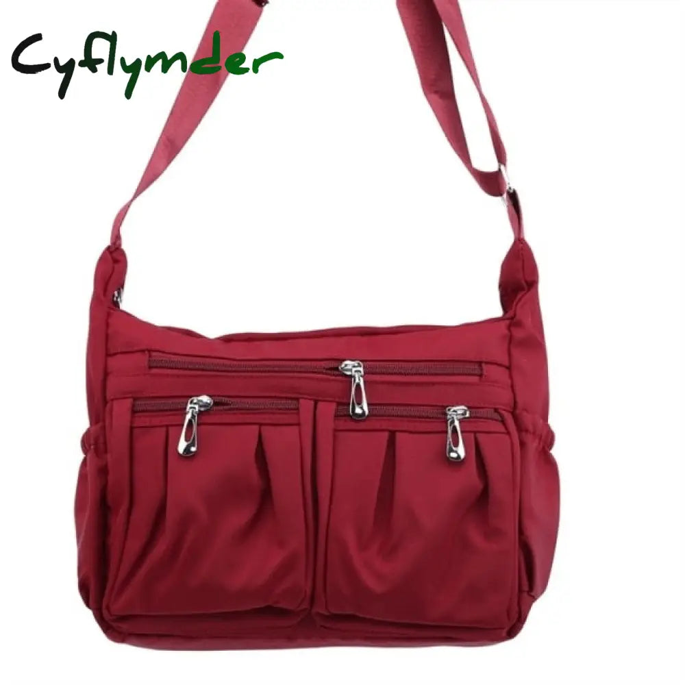 Women Nylon Shoulder Bag Waterproof Multi-Pocket Zipper Luxury Handbags Crossbody Bags For Designer