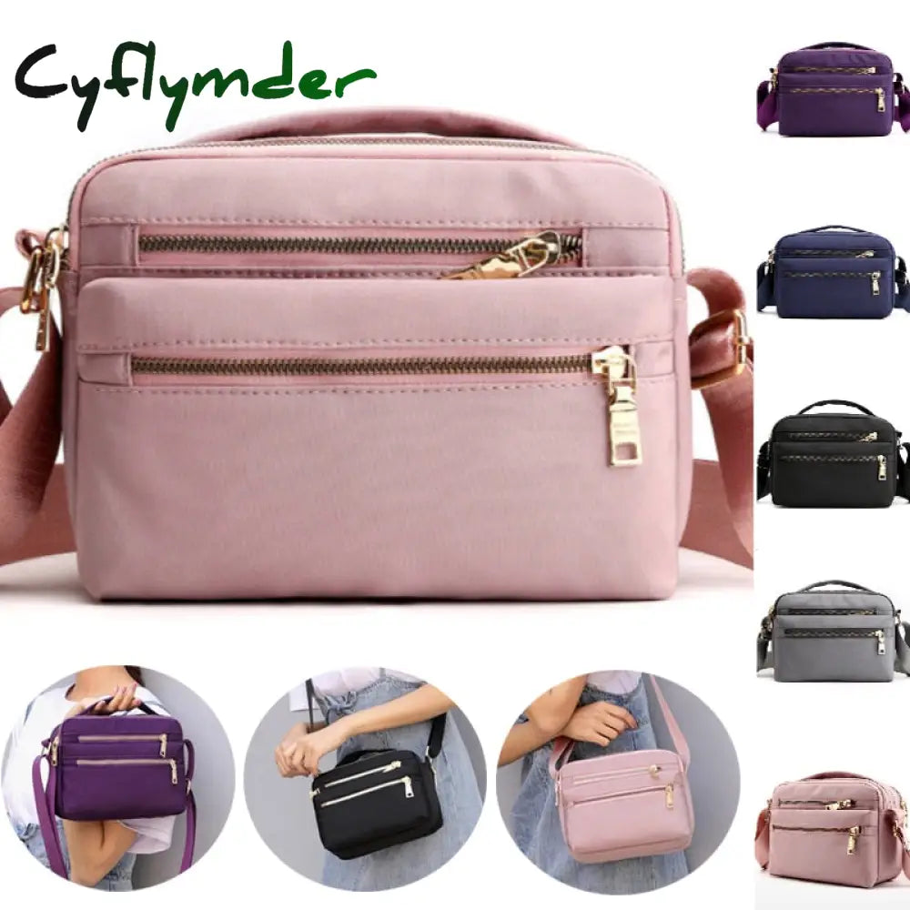 Women Nylon Shoulder Bag Waterproof Multi-Pocket Zipper Luxury Handbags Crossbody Bags For Designer