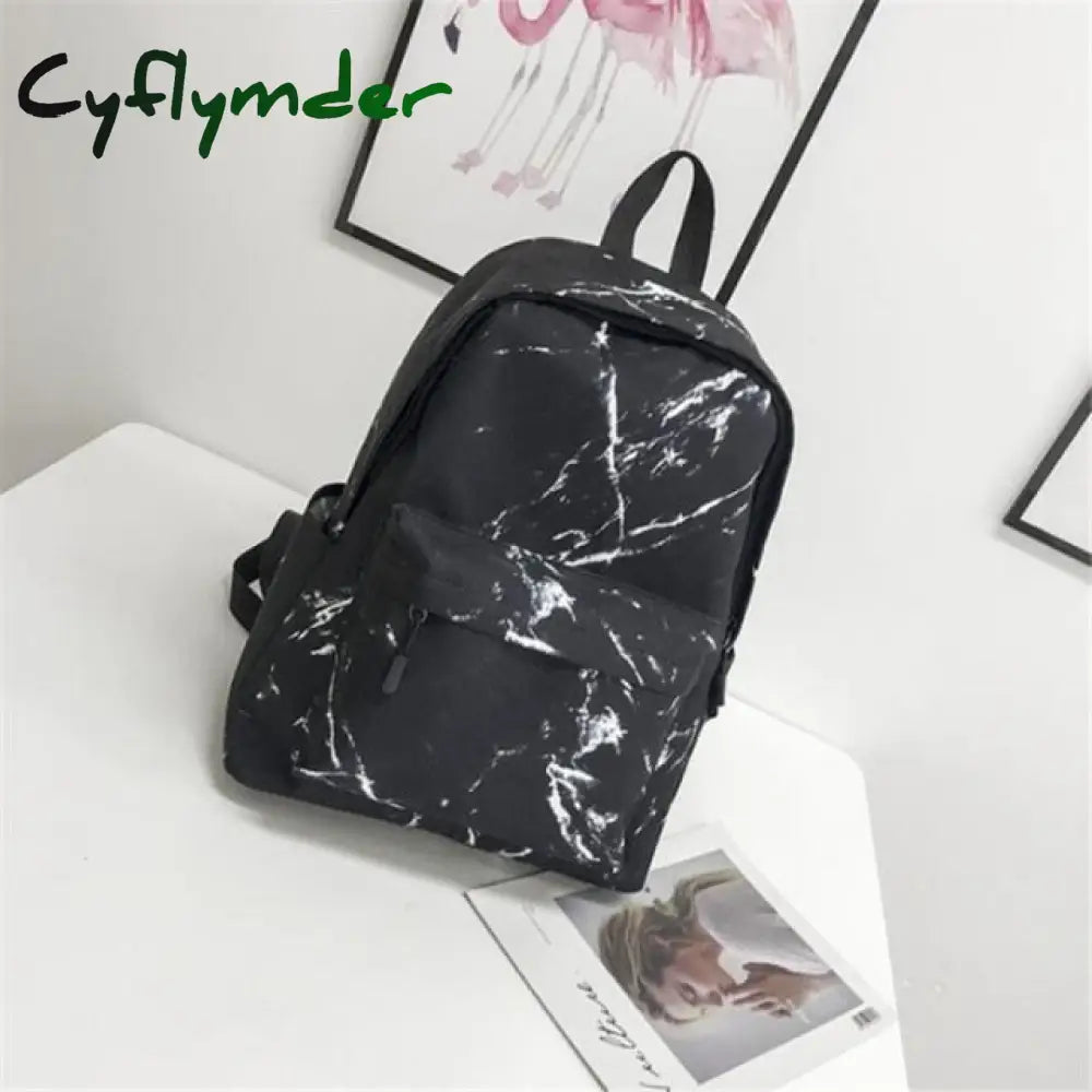 Women Teenager Backpack Boys Girls Marble Stone Print Rucksack Canvas Shoulder Bag School Mochila