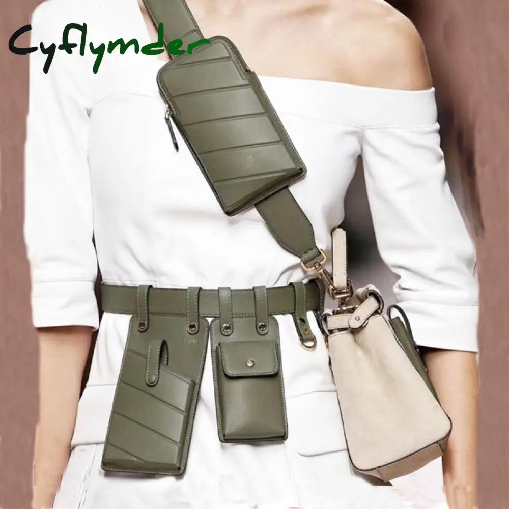 Women Waist Bag Fashion Leather Belt Crossbody Chest Bags Girl Fanny Pack Small Phone Shoulder