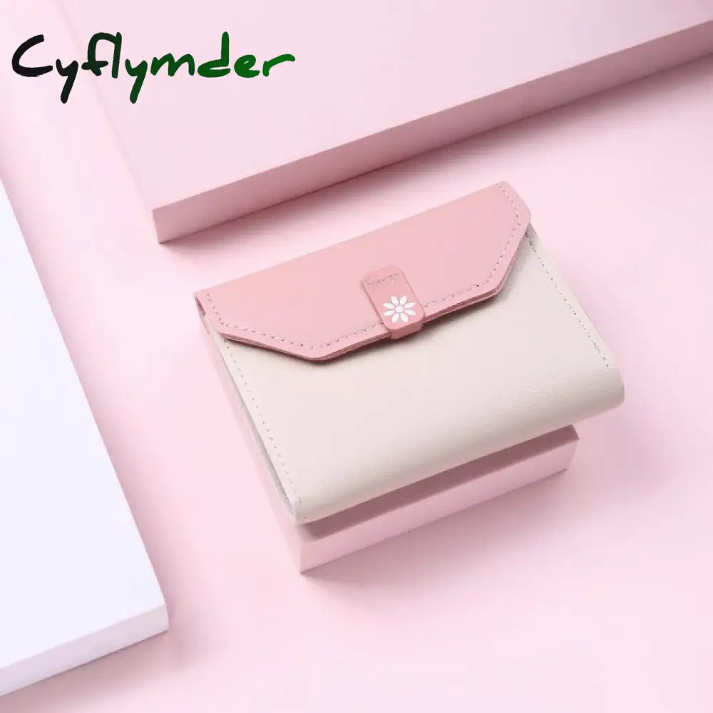 Women Wallet Fashion Money Bag Ladies Short Leather Card Holder Girl Small Clutch Purse Coin Pink