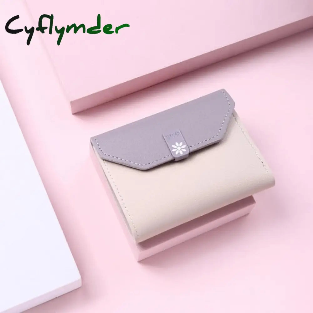 Women Wallet Fashion Money Bag Ladies Short Leather Card Holder Girl Small Clutch Purse Coin Purple