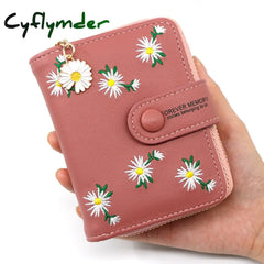 Women Wallets Small Embroidery Leather Purse Ladies Card Bag For Clutch Female Money Clip Wallet