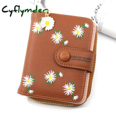 Women Wallets Small Embroidery Leather Purse Ladies Card Bag For Clutch Female Money Clip Wallet